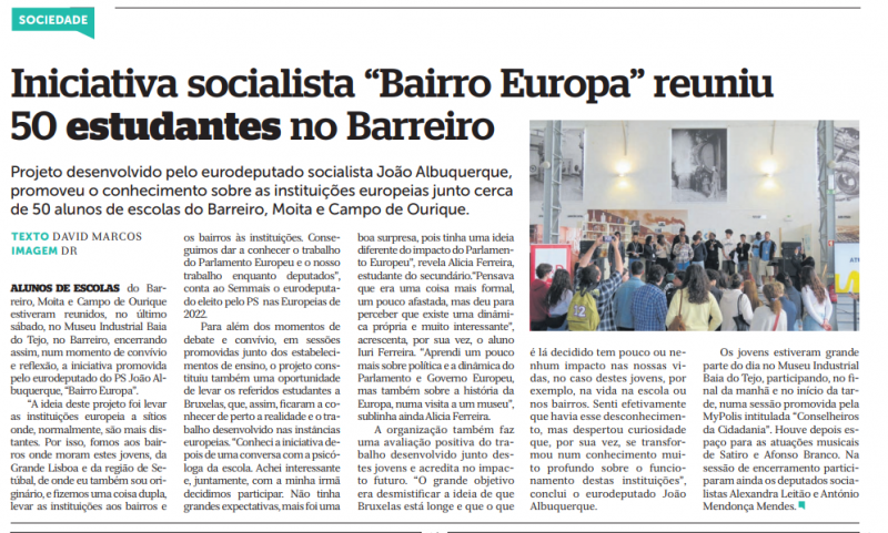 SemmaisJornal - “Bairro Europa” reuniu  50 estudantes no Barreiro
